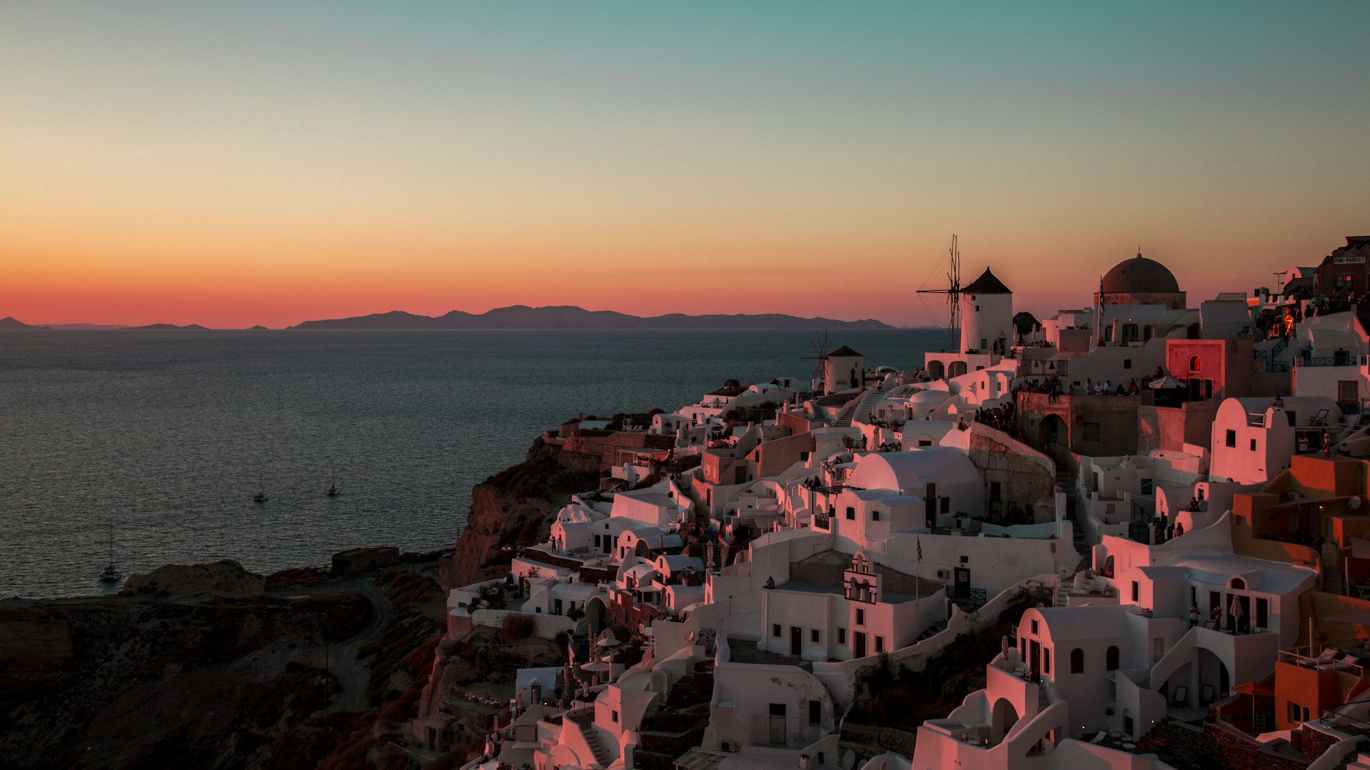 Oia Santorini Cliffside Caldera, Greece